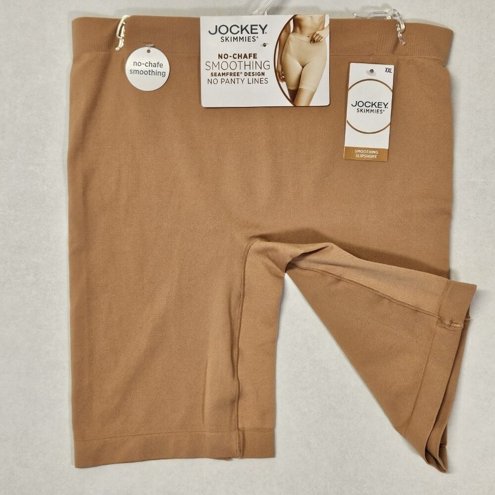 Jockey Skimmies Shapewear Women XXL Beige No-Chafe Smoothing Seamfree SlipShort
